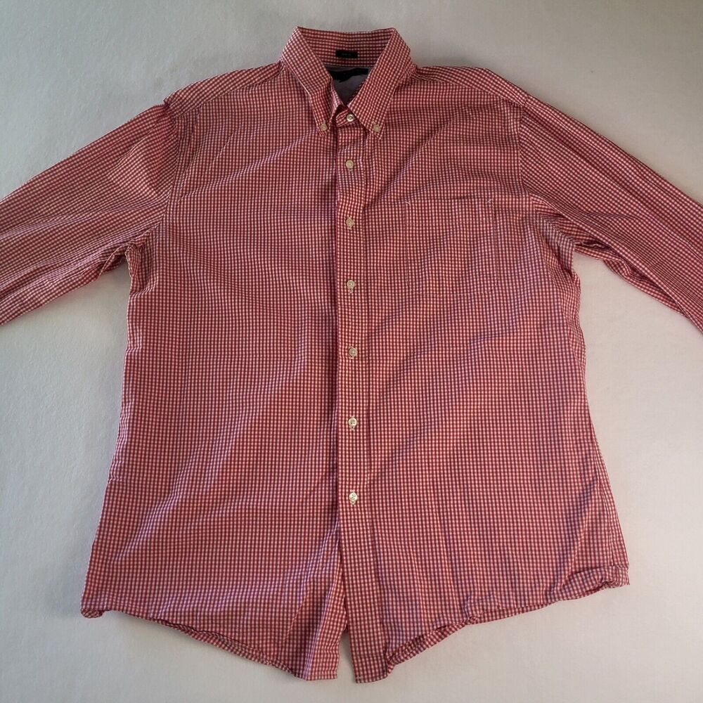 Polo Ralph Lauren Casual Shirt Men's 17  34/35 Yarmouth Red College Stripe LS